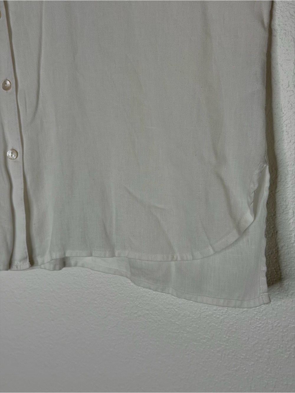 J. Jill White Love 100% Linen Button-Up Long Sleeve Shirt | Size M lagenlook - Picture 3 of 13